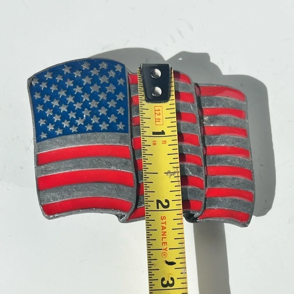 Vintage Belt Buckle American Flag 1990s Patriotic Western Streetwear